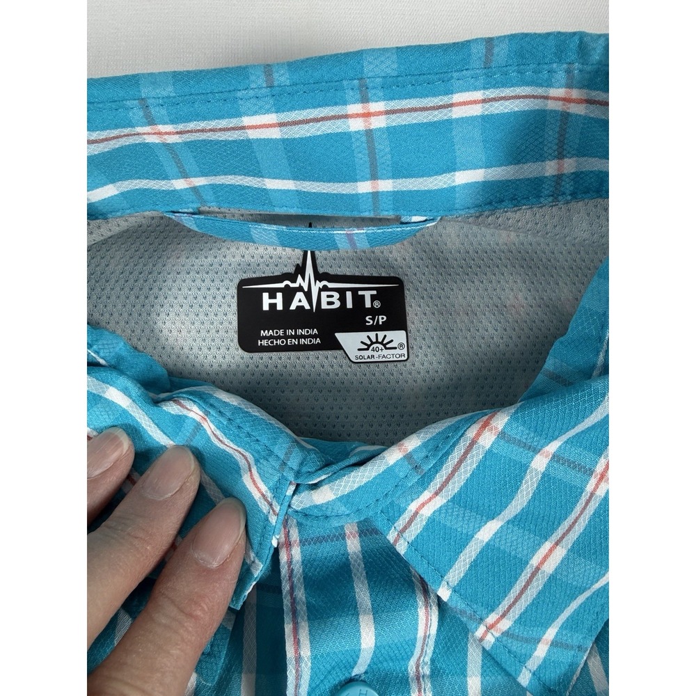 New HABIT MENS Short SLEEVE Crayfish Creek RIVER Vented Outdoor SHIRT Blue S - Picture 3 of 13